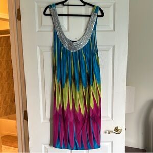 INC International Concepts Colorful Summer Dress with Sequins - Size 3X